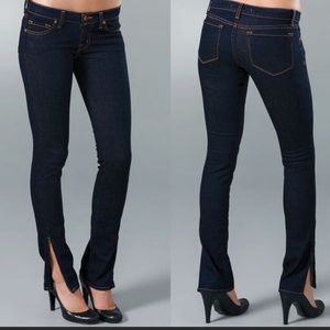J Brand the deal: skinny leg jeans with long ankle zippers, dark wash